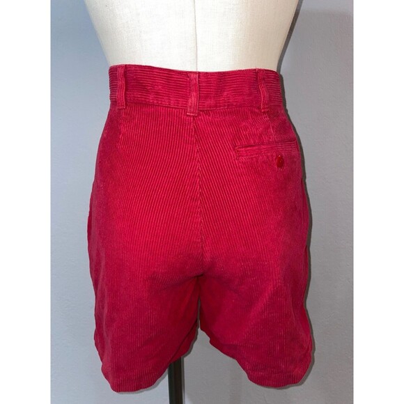 62 East Women’s Vintagе Red Corduroy Bermuda Shorts size 7/8 Pleated High Waist - Picture 6 of 10